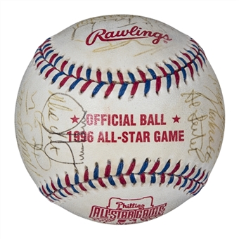 1996 National League All-Star Team Signed All-Star Game Baseball With 33 Signatures Including Larkin, Maddux, Bagwell & Martinez (JSA)